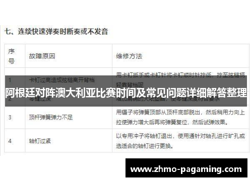 阿根廷对阵澳大利亚比赛时间及常见问题详细解答整理